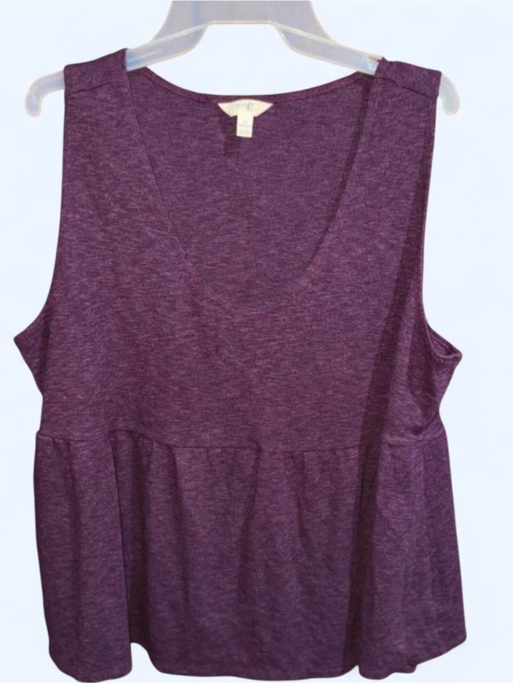 Terra & Sky Red Peplum Sleeveless Tank Top